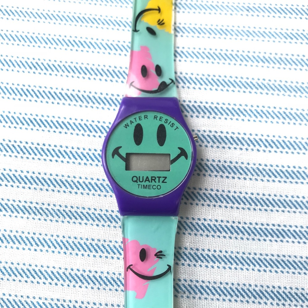 American Apparel Y2k smiley face watch